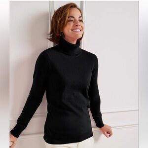NWT Talbots 100% Cashmere black turtleneck sweater size Medium.